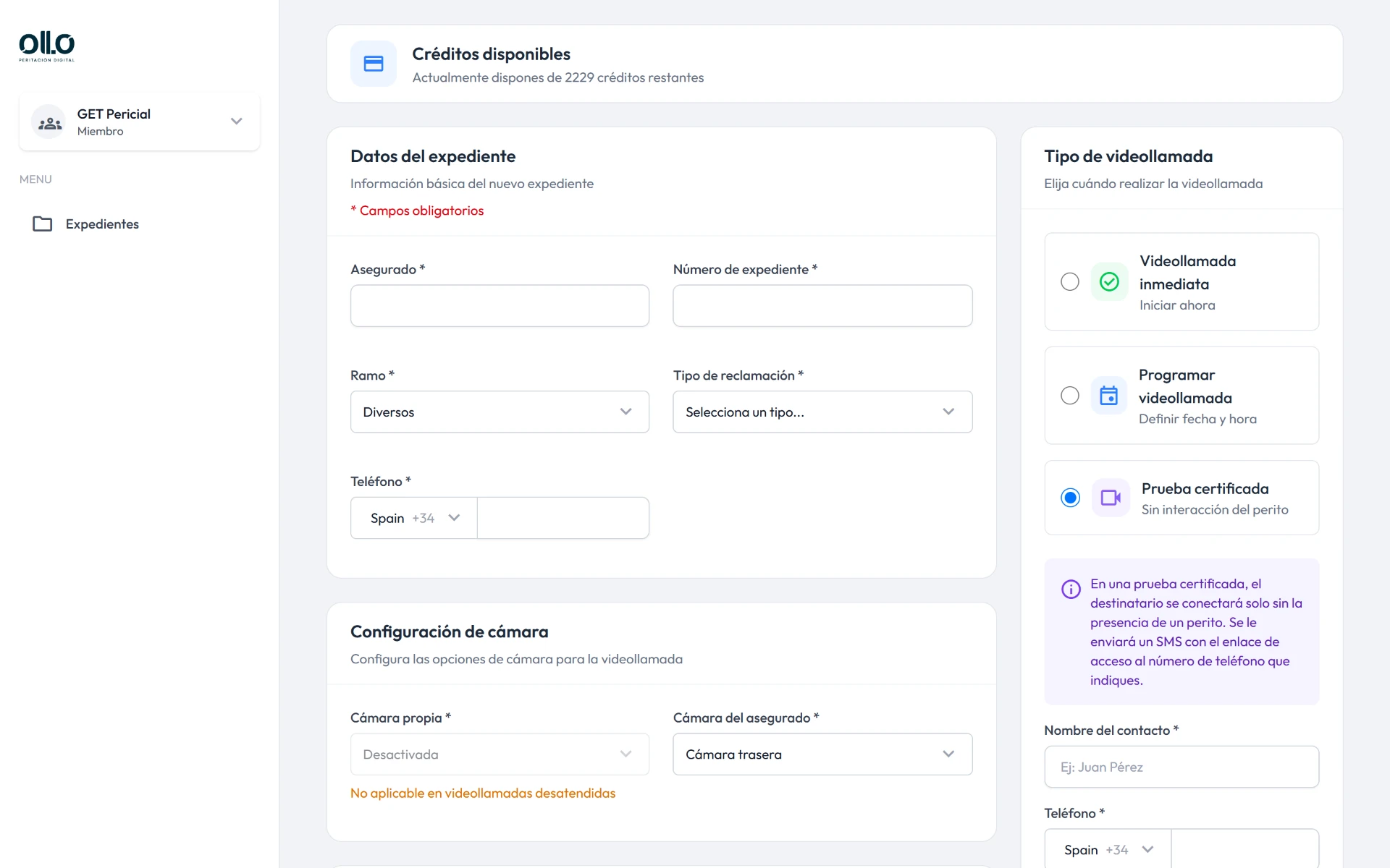 Ollo Digital case file management dashboard